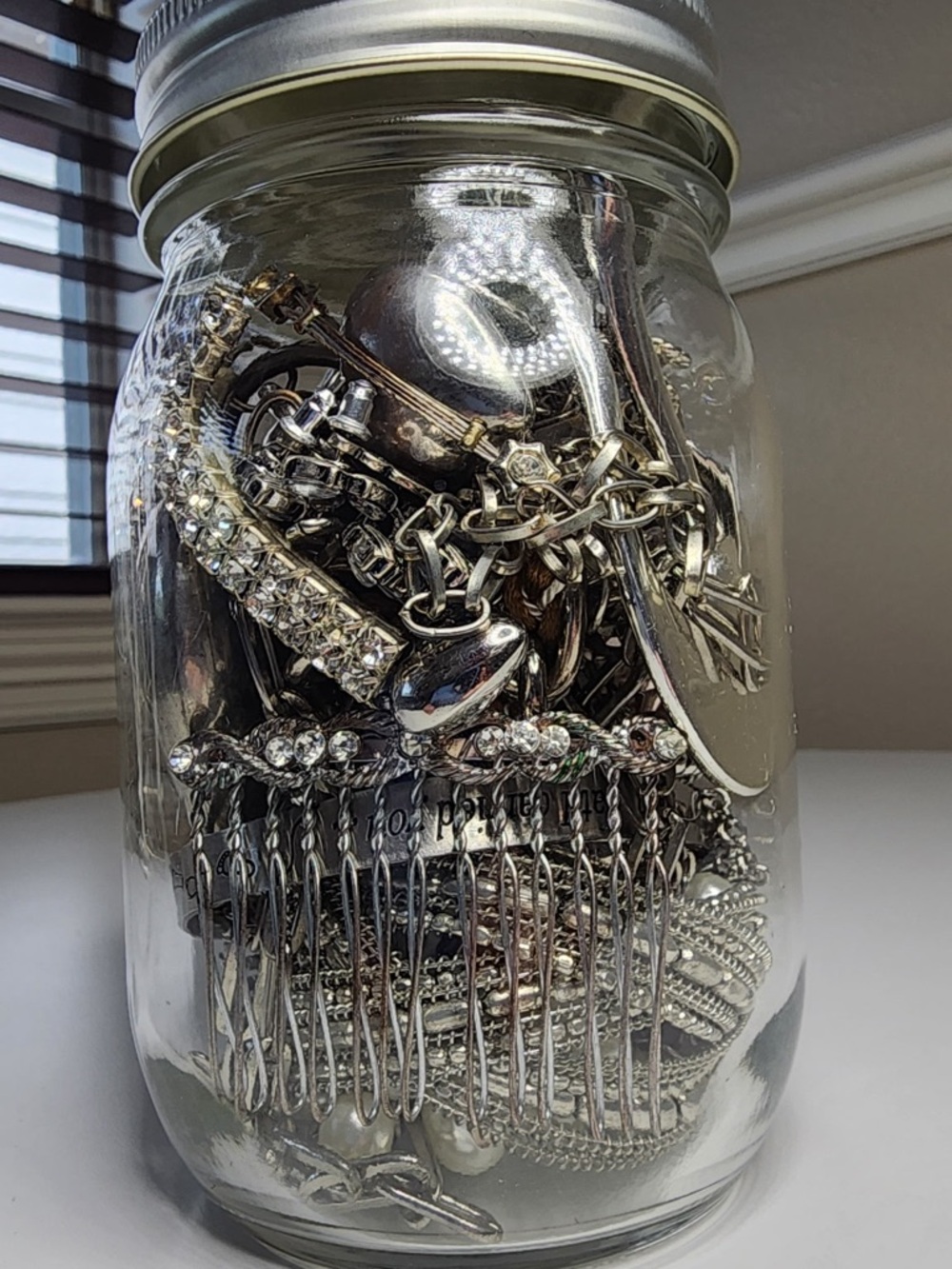 Silver and Sparkle Jewelry Jar